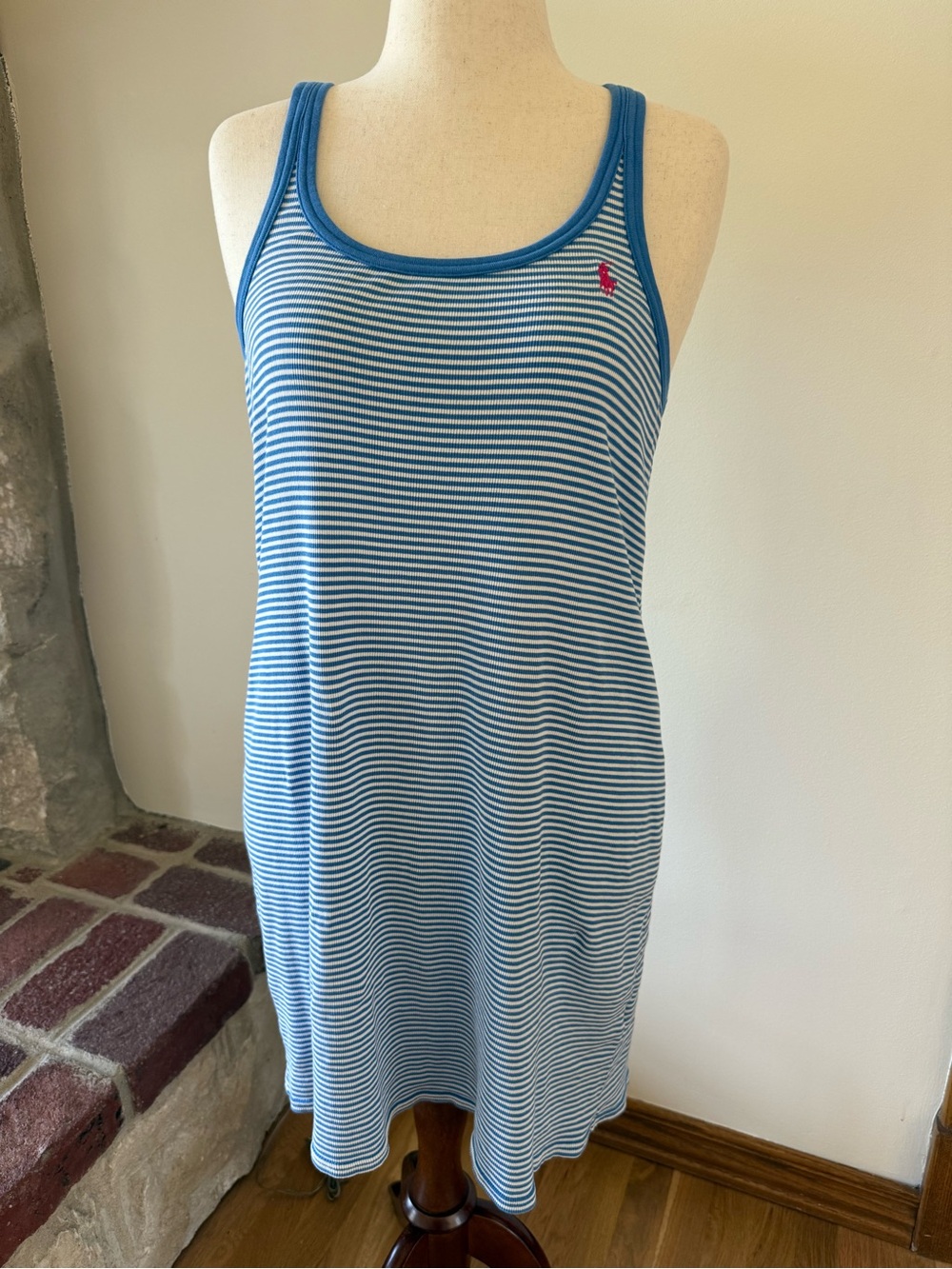 Ralph Lauren Blue & White Striped Knit Dress
